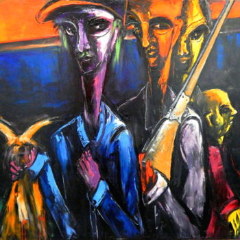 Painting titled "THE HUNTERS" by Kenneth Agnello, Original Artwork, Oil