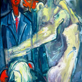 Картина под названием "The One-Eyed Undert…" - Kenneth Agnello, Подлинное произведение искусства, Масло