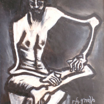 图画 标题为“seated-man-1978-dra…” 由Kenneth Agnello, 原创艺术品