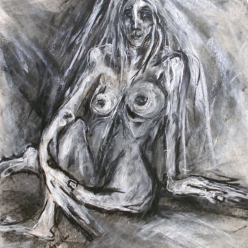 Drawing titled "Seated Woman With B…" by Kenneth Agnello, Original Artwork, Other