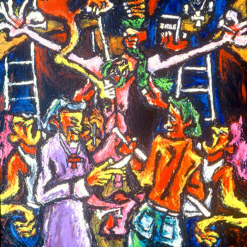 Картина под названием "1979-crucifixion-th…" - Kenneth Agnello, Подлинное произведение искусства