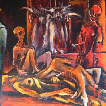 제목이 "Death Room II"인 미술작품 Kenneth Agnello로, 원작, 기름
