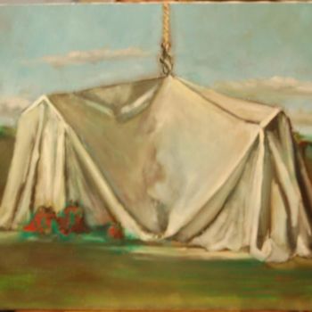 Painting titled "Covered House" by Kenneth Paprock, Original Artwork, Oil