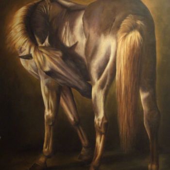 Painting titled "Etalon Lipizzan (d'…" by Kennoc-Ha Hamon, Original Artwork