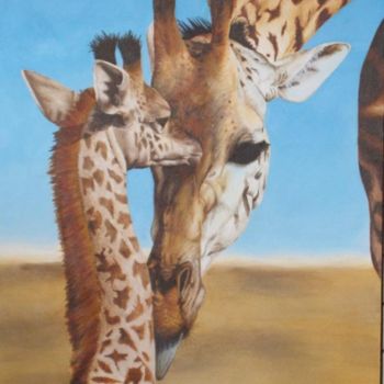 Painting titled "Girafes" by Kennoc-Ha Hamon, Original Artwork