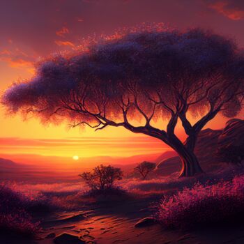 Digitale Kunst getiteld "Sunrise" door Kenny Landis, Origineel Kunstwerk, AI gegenereerde afbeelding