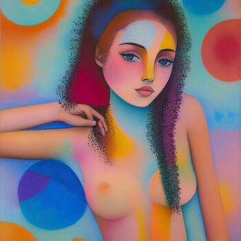 Arts numériques intitulée "Young Naked Woman w…" par Kenny Landis, Œuvre d'art originale, Image générée par l'IA