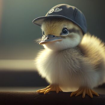 Digital Arts με τίτλο "Cute little Duck" από Kenny Landis, Αυθεντικά έργα τέχνης, Εικόνα που δημιουργήθηκε με AI