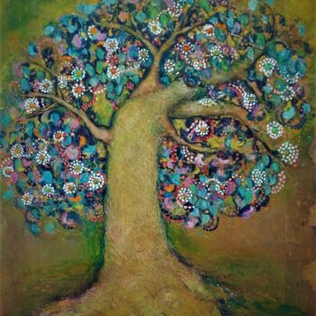 Картина под названием "L'arbre de vie" - Kenra, Подлинное произведение искусства, Масло
