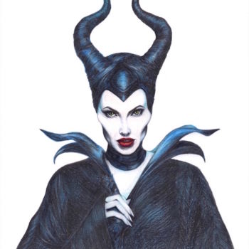 Desenho intitulada "Maleficent Once Upo…" por Kent Chua, Obras de arte originais, Outro
