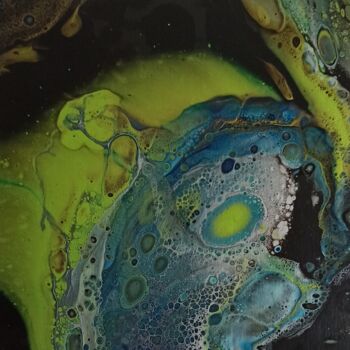 Painting titled "Toxic_Planet" by Kenz, Original Artwork, Acrylic