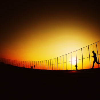 Photography titled "Running at Sunset" by Max Kenzory, Original Artwork