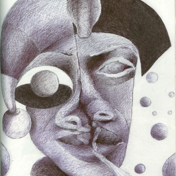 Dibujo titulada "La gloire du Pharaoh" por Keramekis, Obra de arte original, Tinta