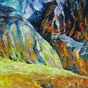 Painting titled "Mountains" by Keren Gorzhaltsan, Original Artwork