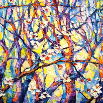 Malarstwo zatytułowany „Apple trees” autorstwa Keren Gorzhaltsan, Oryginalna praca, Olej