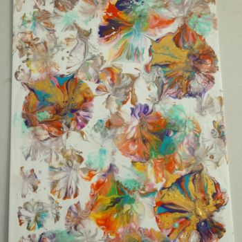 Painting titled "Fleurs multicolores" by Kéren Dumolard, Original Artwork, Acrylic