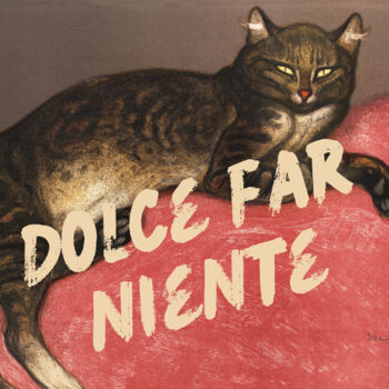 Arte digitale intitolato "Dolce Far Niente Cat" da Kerry Pritchard, Opera d'arte originale, Pittura digitale