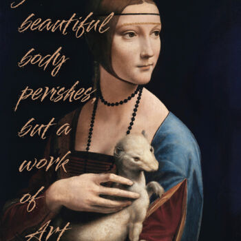 Arts numériques intitulée "Lady with an Ermine…" par Kerry Pritchard, Œuvre d'art originale, Peinture numérique