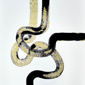 Ζωγραφική με τίτλο "Porous 03" από Kerstin Sagebiel, Αυθεντικά έργα τέχνης, Μαρκαδόρος