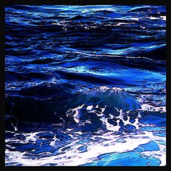 Digital Arts titled "Mer encre" by L Kerval, Original Artwork, Digital Painting
