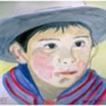 Peinture intitulée "Enfant péruvien" par Kerveillant, Œuvre d'art originale