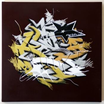 Pintura titulada "GOLD lettre" por Kesa Graffiti, Obra de arte original, Acrílico