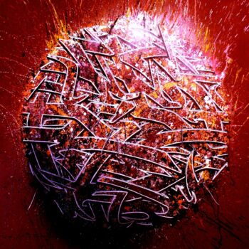 Pintura intitulada "Red cosmicssss" por Kesa Graffiti, Obras de arte originais, Tinta spray