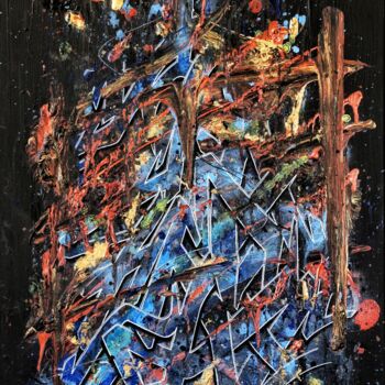 Pittura intitolato "Black&blue" da Kesa Graffiti, Opera d'arte originale, Acrilico