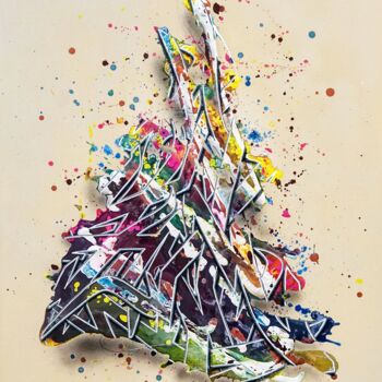 Peinture intitulée "Sapin" par Kesa Graffiti, Œuvre d'art originale, Acrylique