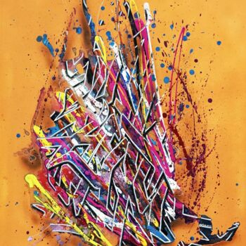 Pintura titulada "Orange 2020" por Kesa Graffiti, Obra de arte original, Acrílico Montado en Bastidor de camilla de madera