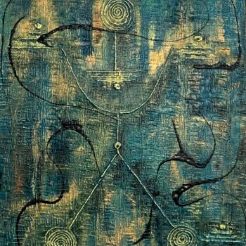 Pintura titulada "L'intrus" por Kesso, Obra de arte original, Vidrieras de pintura Montado en Bastidor de camilla de madera