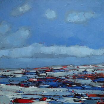 Painting titled "Winter Etude 1" by Kestutis Jauniskis, Original Artwork, Oil