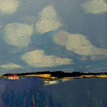 제목이 "Blue Landscape 2"인 미술작품 Kestutis Jauniskis로, 원작, 기름
