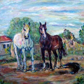"chevaux" başlıklı Tablo Robert Keusseyan tarafından, Orijinal sanat, Petrol