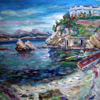 Malerei mit dem Titel "au plage" von Robert Keusseyan, Original-Kunstwerk, Öl