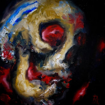 Painting titled "Skull Serie N°4" by Brice Nermond, Original Artwork, Oil
