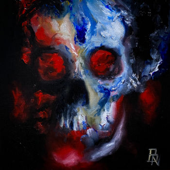 Картина под названием "Skull Serie N°5" - Brice Nermond, Подлинное произведение искусства, Масло