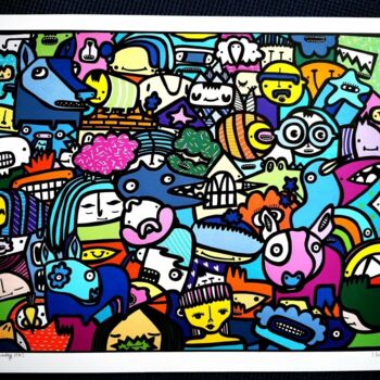 Printmaking titled "Jumbled" by Kev Munday, Original Artwork, Digital Print