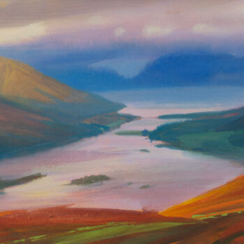 Painting titled "Loch Leven" by Kevan Mcginty, Original Artwork, Acrylic Mounted on Wood Stretcher frame