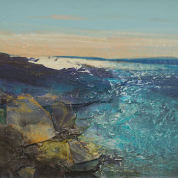 Painting titled "MULL OF GALLOWAY" by Kevan Mcginty, Original Artwork, Acrylic Mounted on Wood Panel
