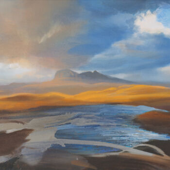 Painting titled "SUILVEN, INVERPOLLY" by Kevan Mcginty, Original Artwork, Acrylic Mounted on Wood Stretcher frame