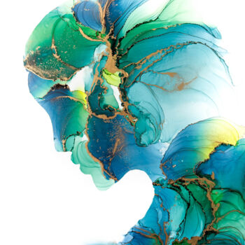 Peinture intitulée "Silhouettes 3" par Kevich Anastacia, Œuvre d'art originale, Encre