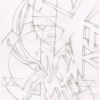 Zeichnungen mit dem Titel "" homme graphisme "" von Foe' Z, Original-Kunstwerk, Graphit