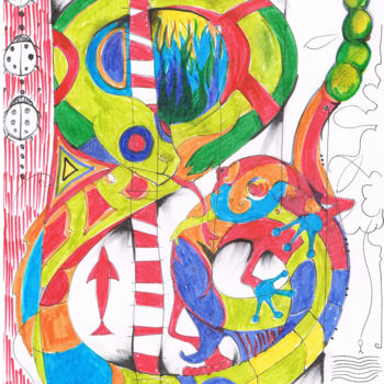 Drawing titled "" symbolisms "" by Foe' Z, Original Artwork, Marker