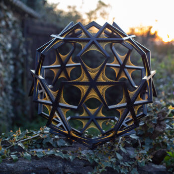 Sculpture titled "Truncated icosahedr…" by Kevin Fernandez (Artwork.e.v), Original Artwork, Wood