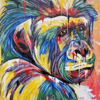 Painting titled "Looking inquisitive" by Kevin Jjagwe, Original Artwork, Acrylic