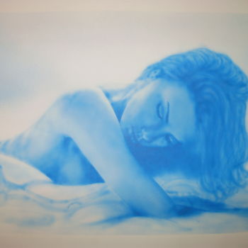 Peinture intitulée "Nue sous les draps" par Kevin Zanna, Œuvre d'art originale, Acrylique