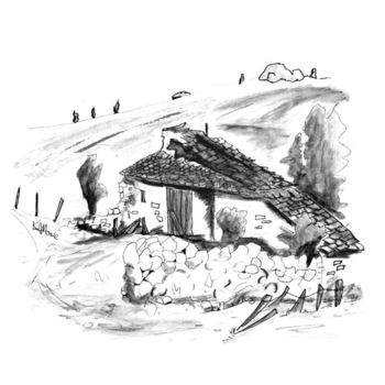 Drawing titled "The Little House in…" by Kev Moore, Original Artwork, Other