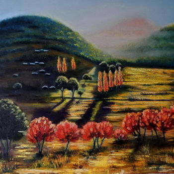 Картина под названием "Sunny Valley" - Irina Shulzhenko, Подлинное произведение искусства, Масло