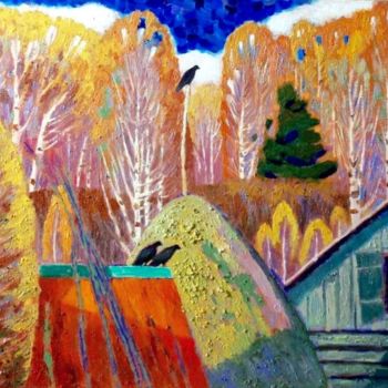 Pintura intitulada "Autumn in the Villa…" por Valerii Khabarov, Obras de arte originais, Óleo